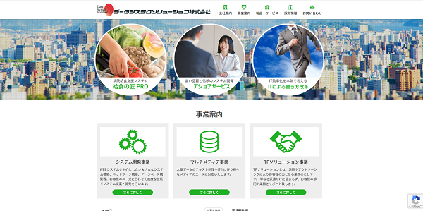 データシステムソリューション株式会社公式HPキャプチャ